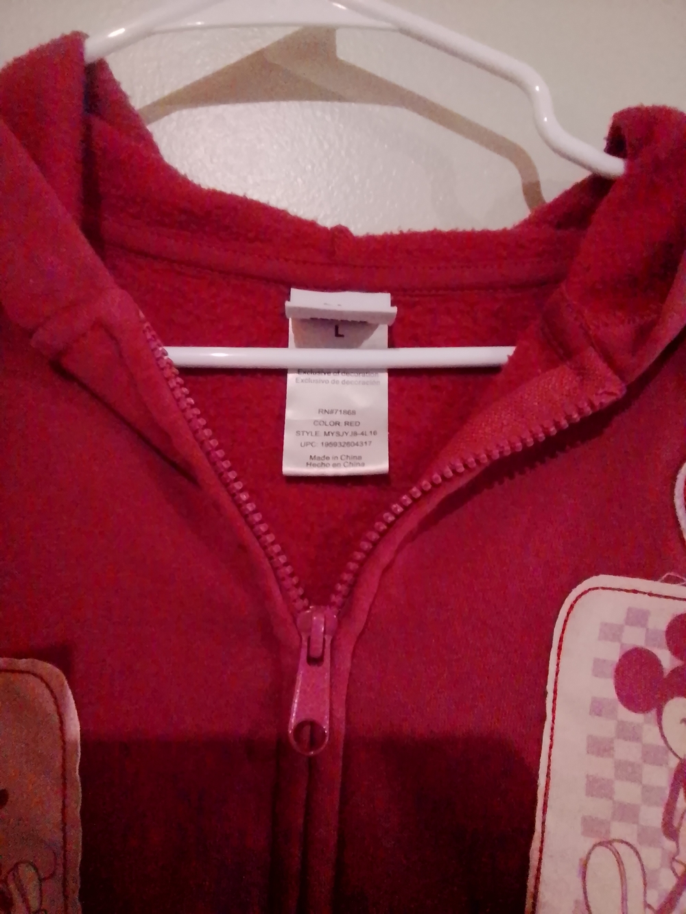 Red Zip Hoodie with Graphic Panels